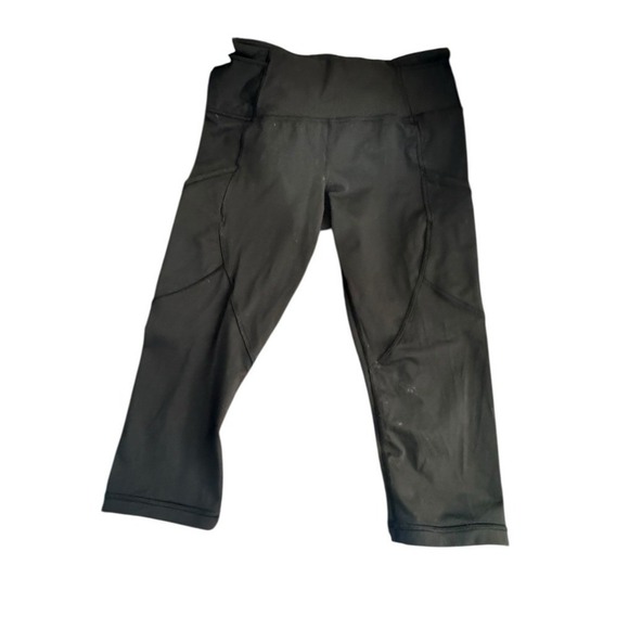 Lululemon High-Rise Crop with Side Pockets | Black | Size 14 - Picture 1 of 8